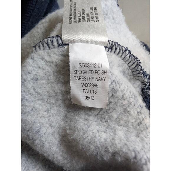 Gap Men’s M Navy Speckled Pullover Sweatshirt Shawl Collar Button Neck Cozy - Picture 4 of 7